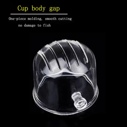 Acrylic Aquarium Feeder Hanging Fish Tank Mini Crystal Pot Polka Water Potted Planting Cylinder Cup Aquarium Decor Accessories