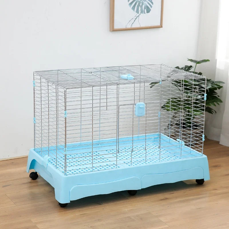 New Products Metal Wire Indoor Home Use Pet Rabbit Cage with Plastic Matting Cheap Pet Cage With Tray