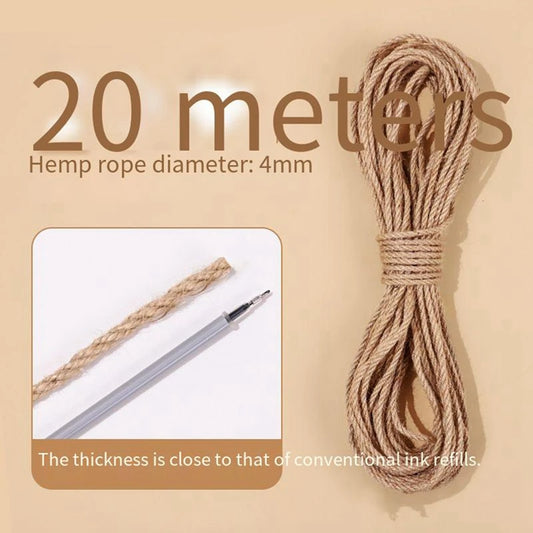 20/50M Cat Scratch Resistant Tight and Durable Scratch Pole Climbing Frame Fine Sword Hemp Rope Pet Cat Scratchers