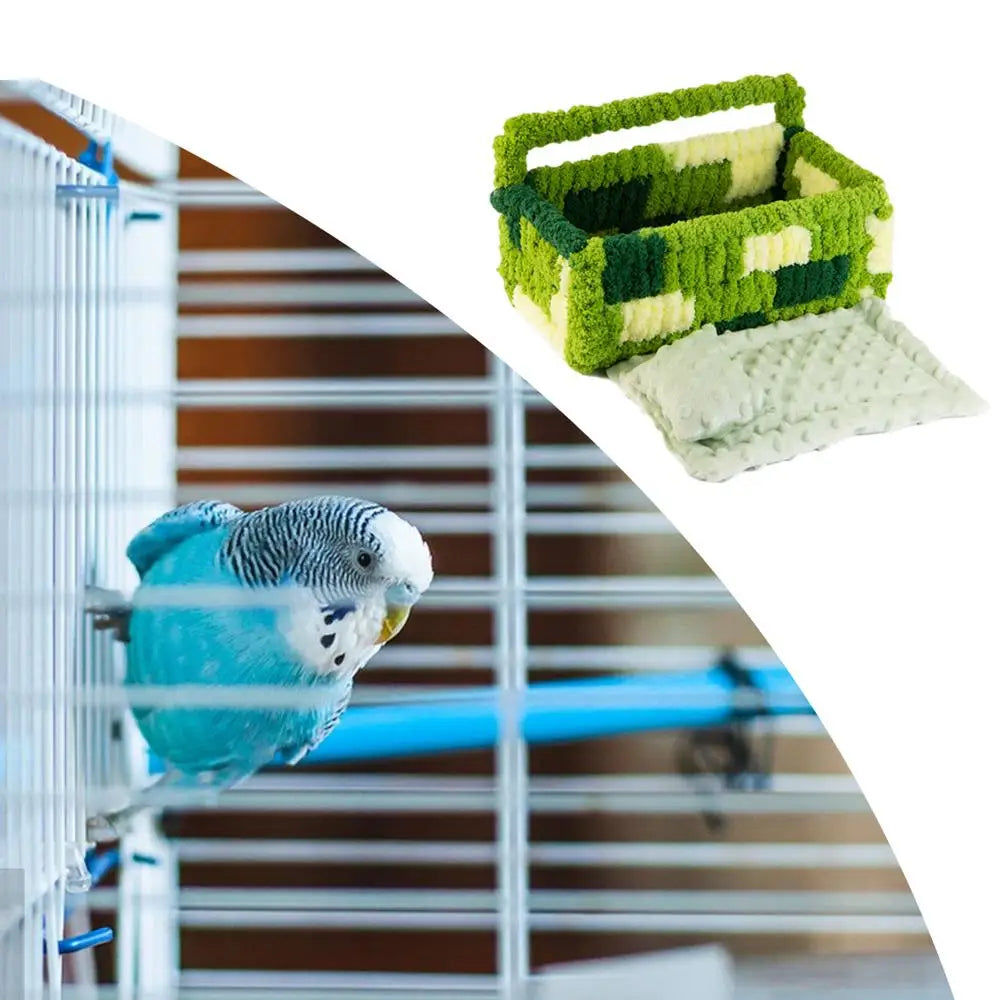 Parrot Bed For Cage Large Multipurpose Bird Nest Comfortable Soft Parrot Nest Warm Nest Bed With Cushion & Pillow For Sleeping