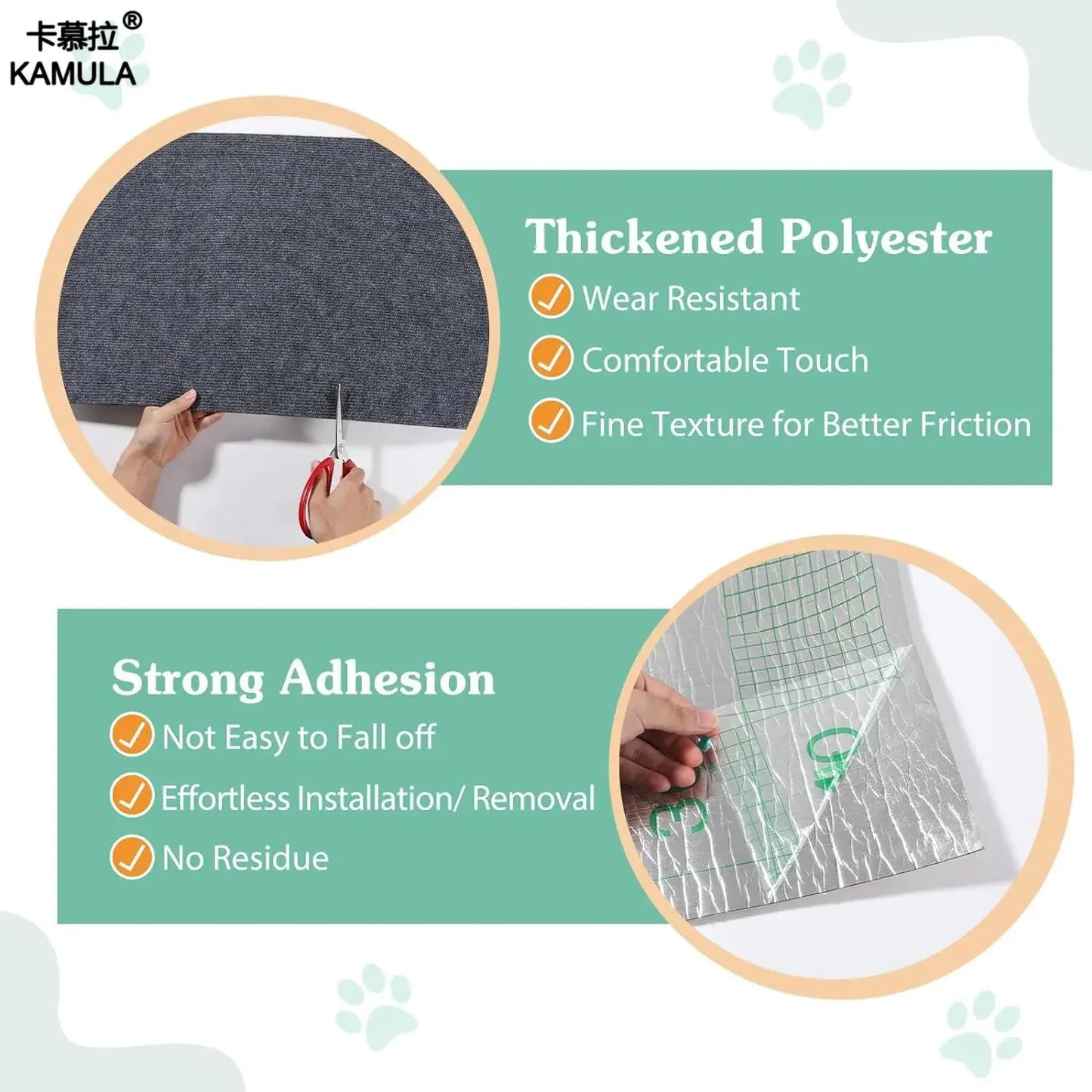 Cat Scratching Mat Self-Adhesive Mat Cat Carpet Trimmable Cat Scratching Post Carpet, Cat Scratch Furniture Protector Cat Toys