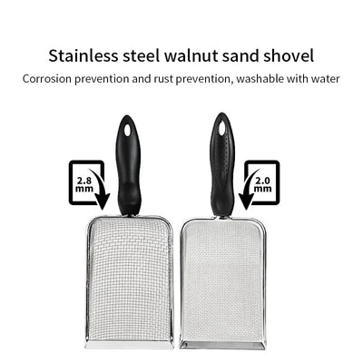 Cat Litter Shovel Stainless Steel Reptile Sand Substrate Shovel Clean Up Feces Fine Mesh Sifter For Bedding cat litter scoop