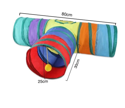Collapsible Cat Playing Tunnel Pets Toys Connectable Cat Tunnel Cat Tube Toys Foldable Drill Hole Kitten Colorful Pet Toys