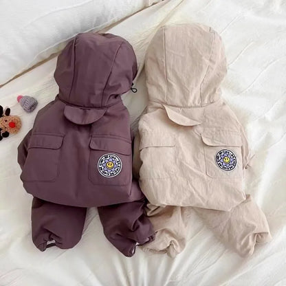 Winter Pet Waterproof Jacket Four Legged Dog Clothes Dog Jumpsuit Cat Costume Chihuahua French Bulldog Bichon Clothing Warm Coat