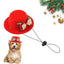 Red Pet Hats For Christmas Dog Hats Bow Tie Christmas Deer Pattern Pet Hats Soft Cute Christmas Ornaments Adjustable Pet Costume