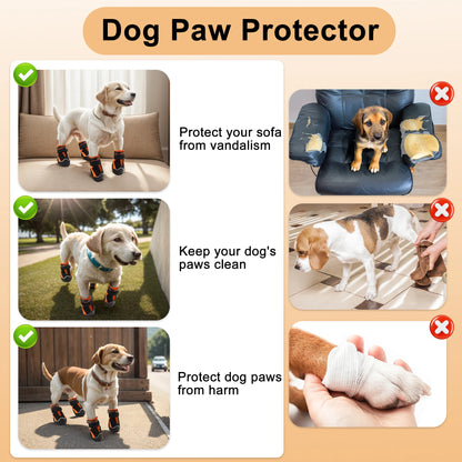 UXCELL 4pcs Casual Dog Shoes Waterproof Anti-Slip Dog Shoes Dog Boots Paw Protectors Outdoor Walking Protector Pets Shoes