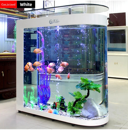 Small and medium-sized ultra-white glass hot bending tank bullet large screen ecological goldfish tank aquarium