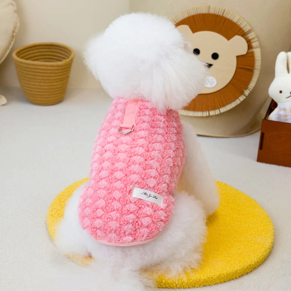 Autumn Winter Puppy Dog Cat Coat Jacket with Buckle Warm Fleece Pet Clothes for Small Dogs Shitzu Chihuahua mascotas Clothing
