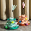 Interactive Tower Cat Toys Turntable Roller Balls Toys For Cats Kitten Feather Teaser Puzzle Track Toy Pets Supplies 4 Layers