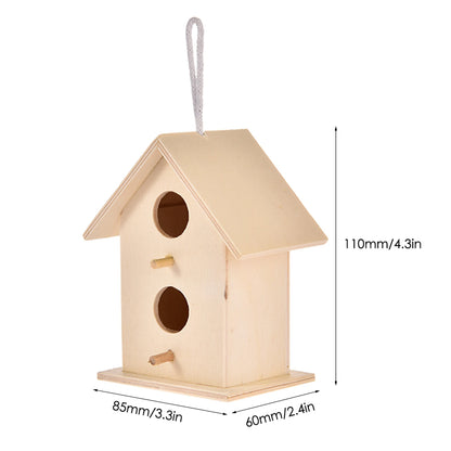 Wooden Bird House Nest Handmade Ecofriendly Bird Nest Cage Outdoor Birdhouse Garden Yard Hanging Decoration Crafts Dropshipping
