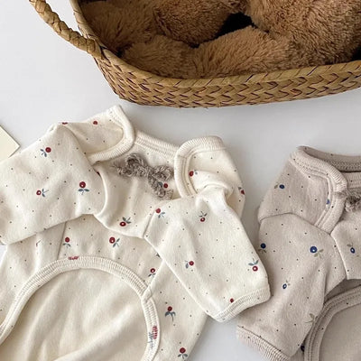 Cute Cherry Print Dog Pajamas Spring Soft Pet Jumpsuit for Small Dogs Chihuahua Bichon Costume Cat Coat Four Legs Dog Clothes