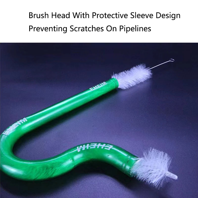 Aquarium Tube Pipe Cleaning Brush Stainless Steel Water Filter Air Tube Flexible Hose Aquarium Accessories Long Bristle Brush