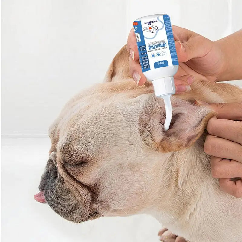 Ear Drops for Cat and Dog 60ml Gentle & Natural Ear Drops Ear Cleaning Liquid Regular Use Helps Avoid Discomfort Dog Ear Cleaner