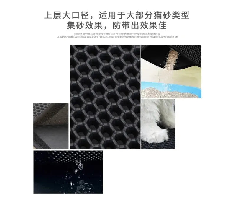 Cat Litter Mat EVA Double Layer Cat Litter Mat Cat Litter Basin Sand Falling Mat Eva Cat Litter Mat Cat Nest Mat Pet Mat
