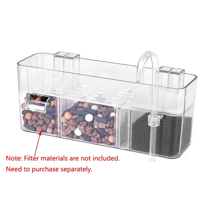 3in1 Fish Tank External Filter Box Plastic Filter Dry and Wet Separation Small Silent External Suspend Aquarium Drip Overflow