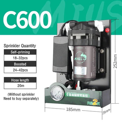 MIUS C Series Reptile Mister Fogger Terrariums Humidifier Rainforest High Pressure Silent Pump Fog Machine Sprayer System
