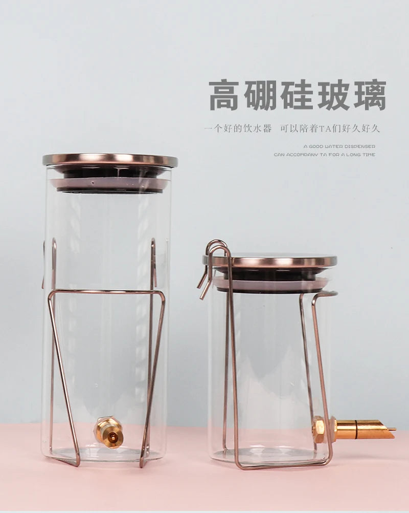 Glass Fine Needle Striker Water Bottle Anti-bite Chinchilla SquirrelTwig Rat Hedgehog Glider Hamster Water Feeder Dispenser