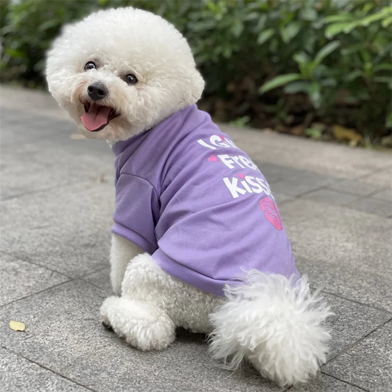 Lovely Puppy Dog Cat Vest Tshirt Spring Summer Pet Clothes for Small Dogs Pomeranian Bichon Shirts mascotas Clothing Apparels