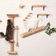 Cat Tree Wall Mounted Climbing Shelves Wooden Hammock with Ladder and Cat Bridge for Cat Perch Sleeping Pet Indoor Playground