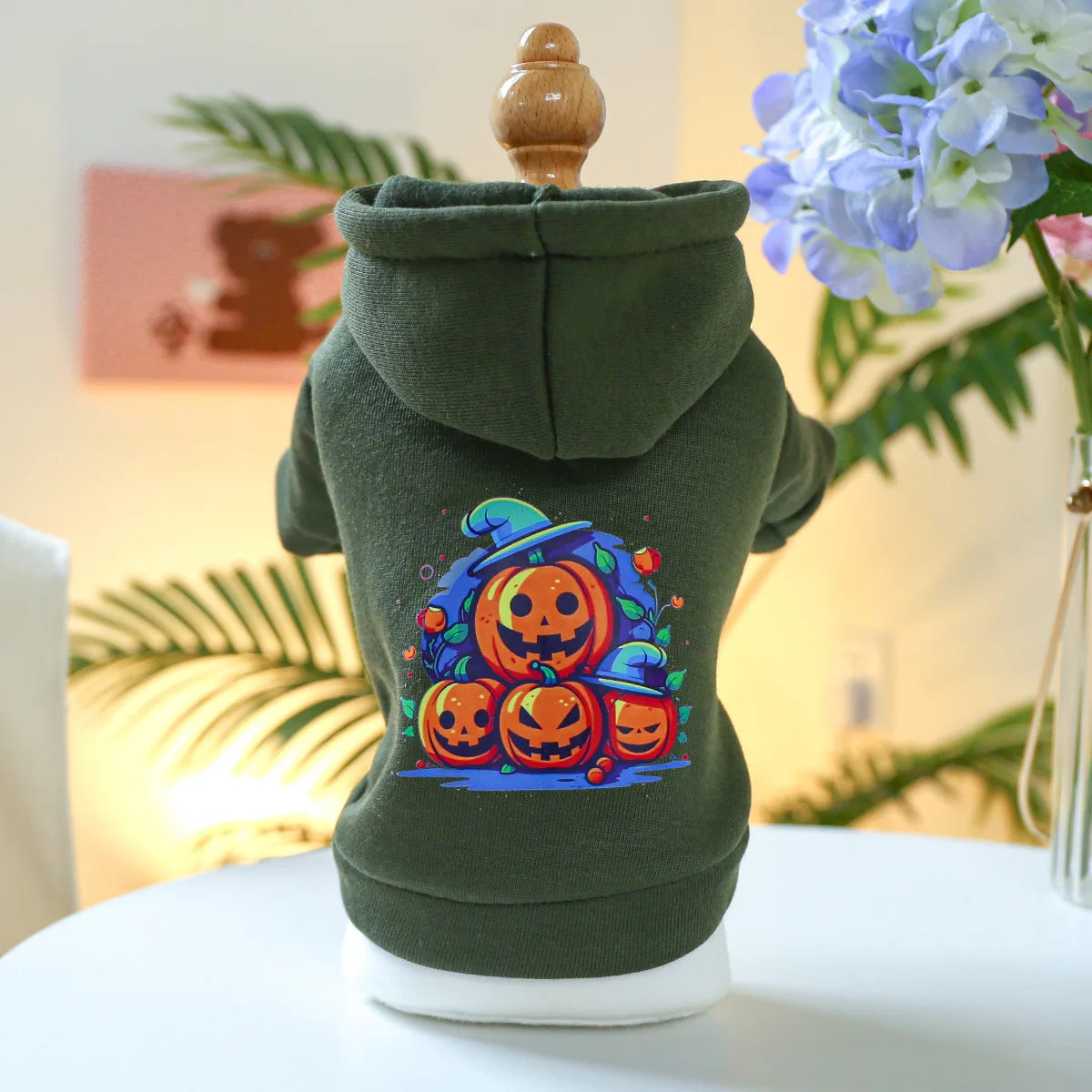 Horror Print Puppy Dog Hoodie Sweater Autumn Spring Pet Clothes for Small Dogs Chihuahua Pomeranian Pullovers mascotas Costume