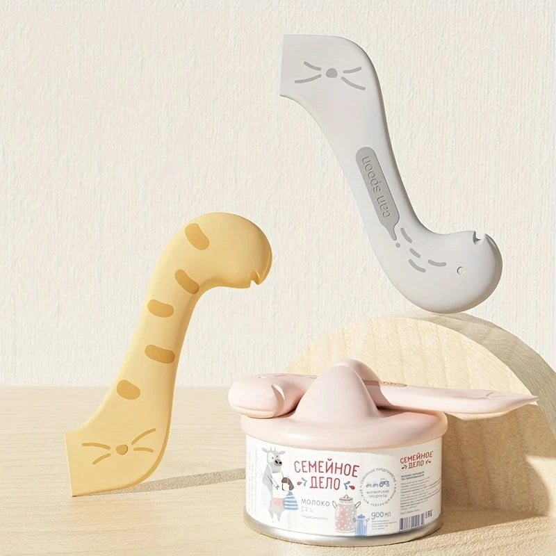 Pet Spoon Multifunctional Can Opener Wet Food Feeding Spoon Silicone Pet Can Sealing Lid Food Storage Cat Dog Accessories