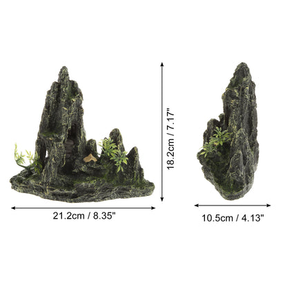 UXCELL Artificial Resin Rockery Fish Tank Landscape Aquarium Decor Mountain Hiding Cave Pet Supplies Ornament Accessories
