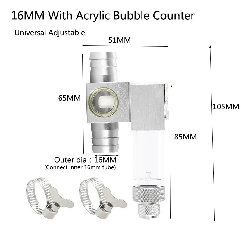 Metal ﻿Aquarium CO2 External atomizer, with bubble counter atomizer, super diffuser outside the fish tank, for aquatic plants