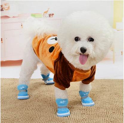 XS-XL Cute Winter Small Dog Cat Warm Vest Fleece Cartoon Printed Puppy Pet Cat Dog Clothes for Small Medium Dog Hoodie Chihuahua