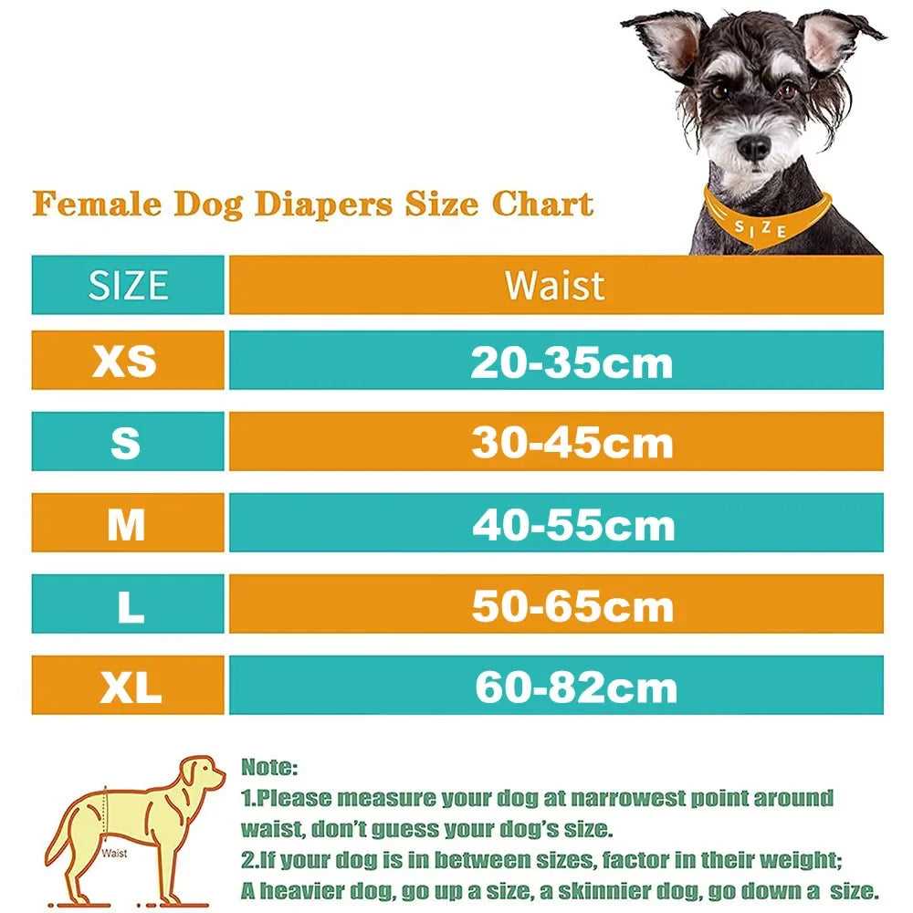 Small & Large Dogs Diapers Sanitary Physiological Pants Washable Female Dog Underwear Pet Supplies Girl Dogs Underwear Diapers