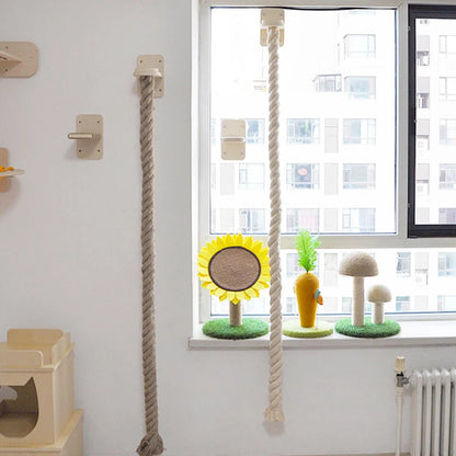 Wall Mounted Sisal Rope Cat Climber Tree Scratching Post Lounging Sanctuary Interactive Play Toys Jungle Gym for Indoor Cats