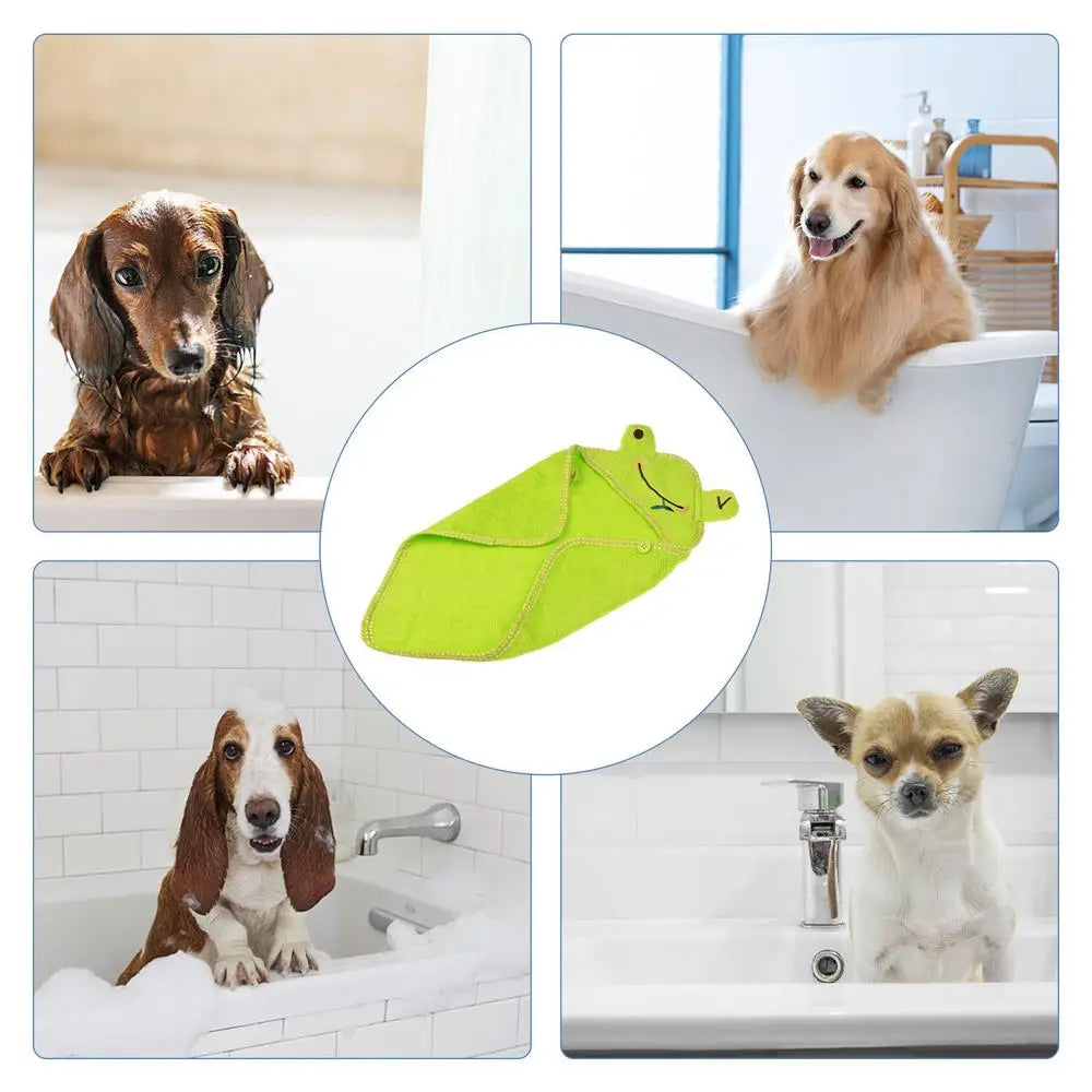 Pet Bath Towel Quick Drying Dog Towel Super Absorbent Soft Microfiber Bath Towel With Hoodie Lightweight For Drying Dogs Cats