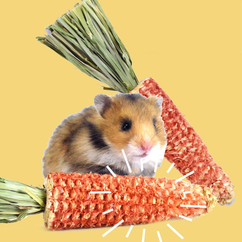 Natural Straw Rope Carrot Hamster Molar Chew toy Small Pets Toys For Hamster Rabbit Grinding Groducts Gnaw Toy Supplies