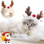 Christmas Puppy Dog Cat Costume Xmas Cat Santa Elk Hat with Bandana Bib Scarf Set Cat Accessories Pet Holiday Dress Up Supplies