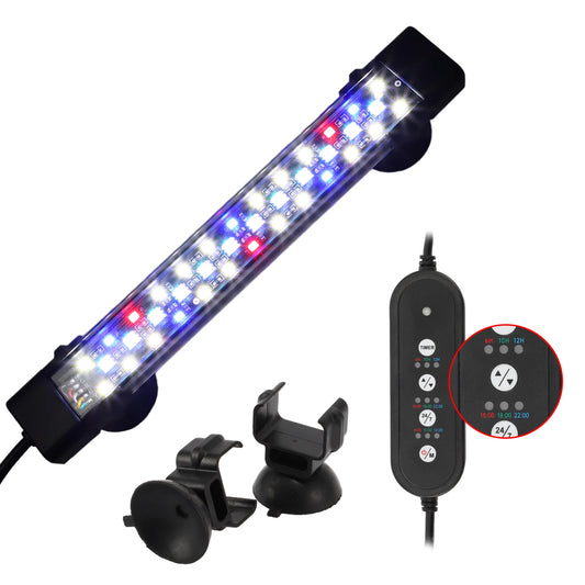 UXCELL 20CM Aquarium LED Light 8W Fish Tank Light 7 Color Timer Function 1 Set  for Fish Tank Fish and Aquatic Pet