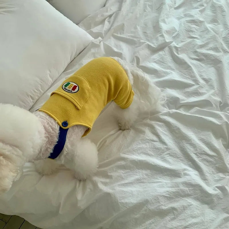 Dog Jumpsuit Summer Puppy Clothes 2024 Cute Pet Rompers Color Block Casual Dog Pants Bichon Pug Chihuahua Suspenders Dog Coat