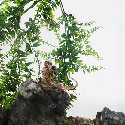 UXCELL Artificial Terrarium Reptile Plants Plastic Leaf Vines for for Tank Pet Habitat Decorations Amphibian Lizard Snack