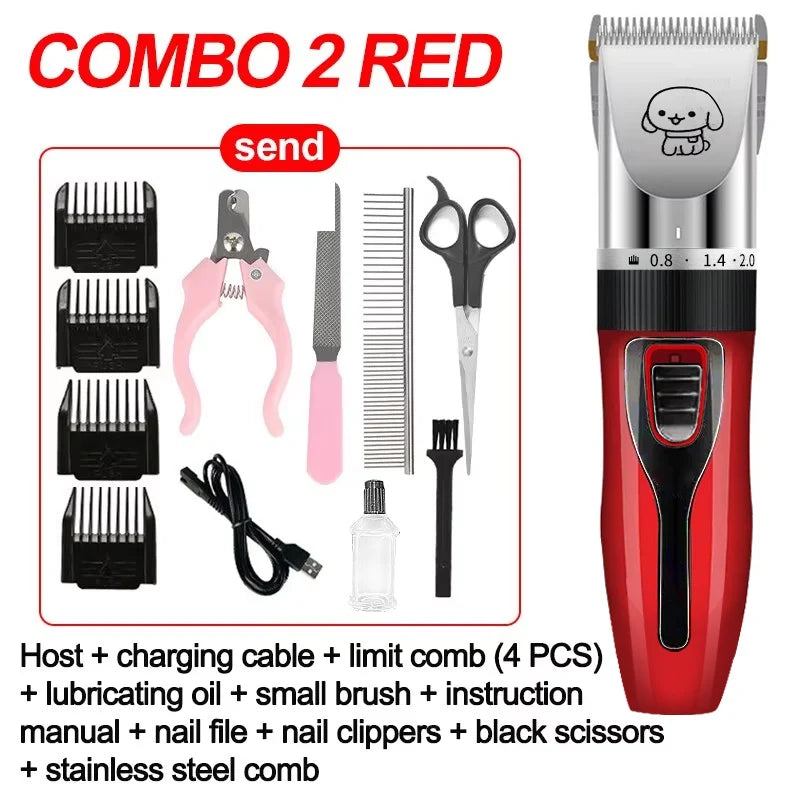 Pet Shaving Machine Dog Clipper Sets Dog Hair Grooming Barber Trimmer Set Cordless Rechargeable Pet Shaving Machine Pet Supplies