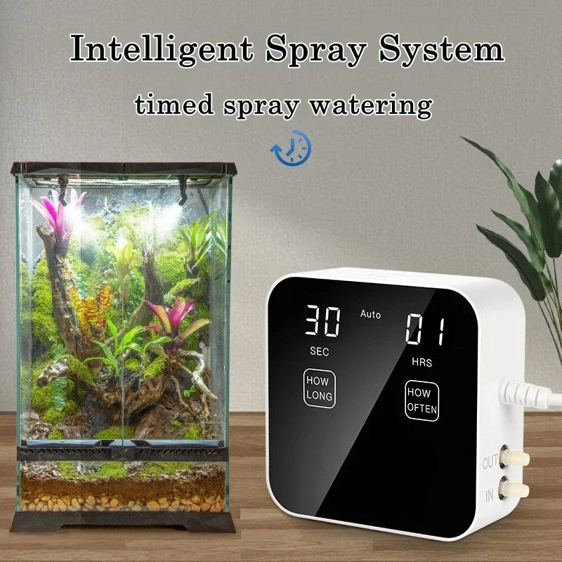 Automatic Rainforest Timing Spray System Reptile Intelligent Fogger Humidifier Spray Terrariums Mist Garden Plants Irrigation