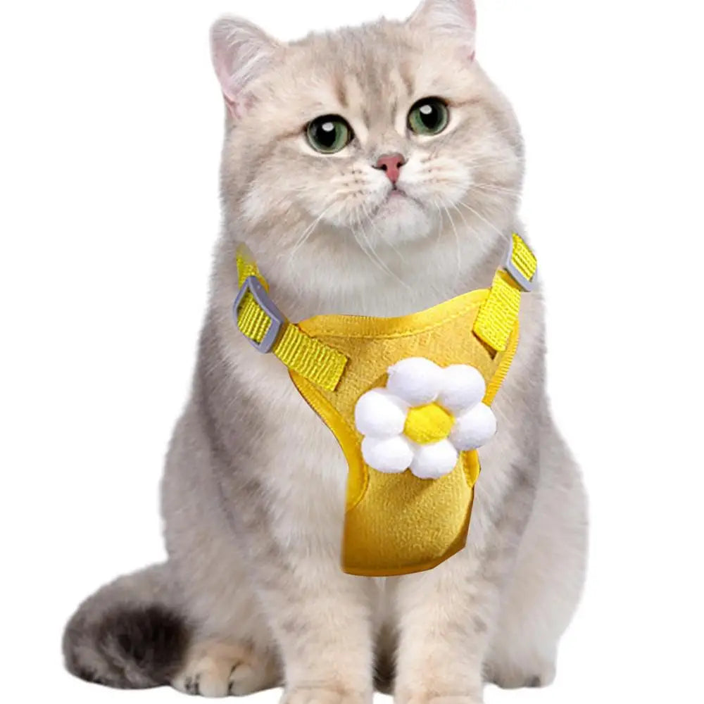 Dog Harness Vest Set Cat Clothes Small Dogs Reflective Breathable Adjustable Outdoor Walking Chest Strap Pet Supplies