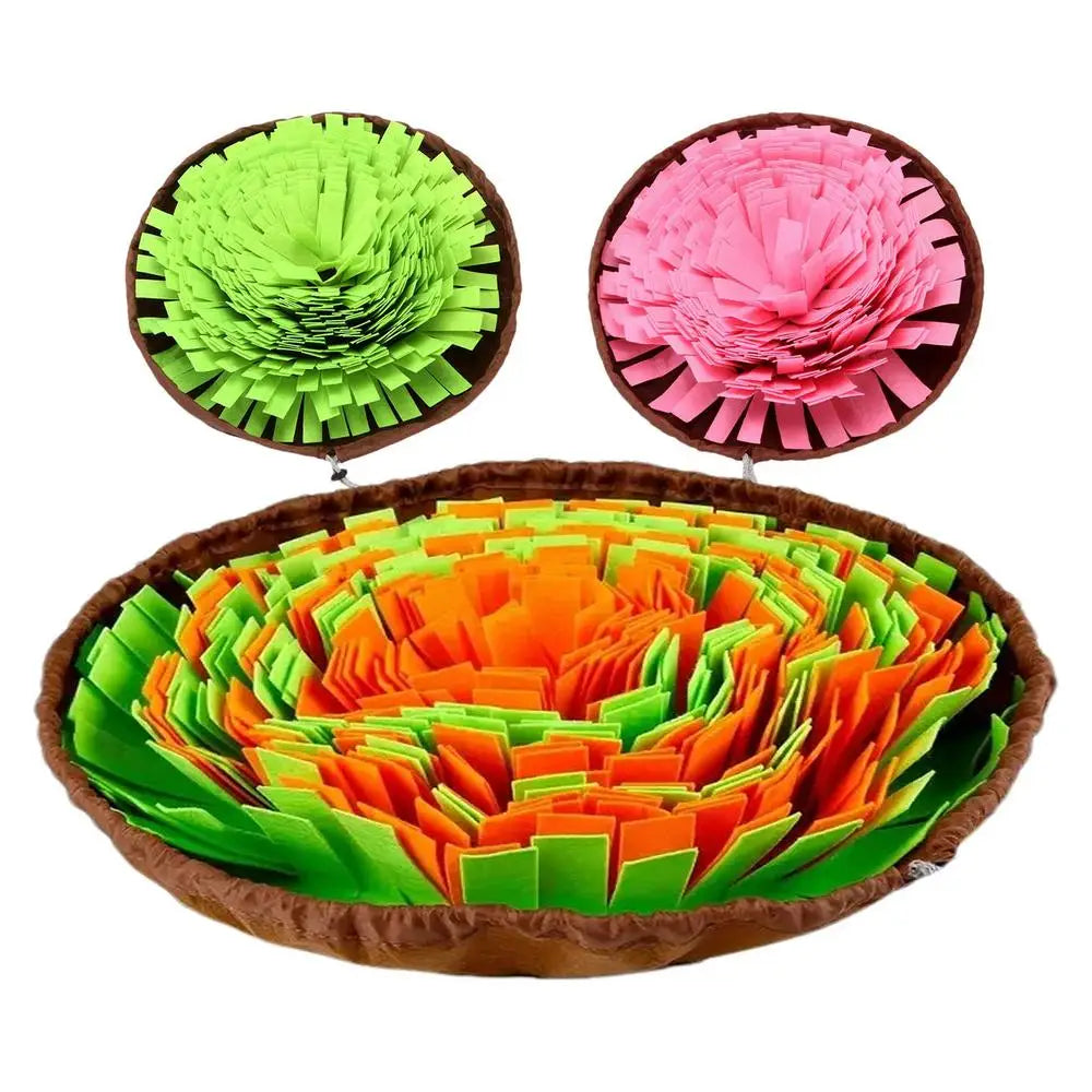 Pet Dog Sniffing Mat Anti-Slip Pet Foraging Mat Interactive Sniff Mat Flower-Shaped Feeding Puzzle Toy Sniffing Interactive