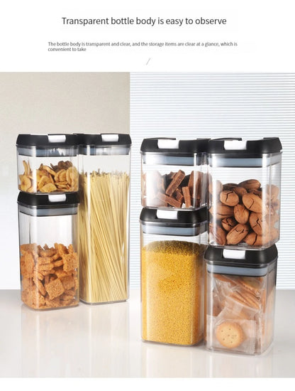 7pcs/set Food Storage Containers Plastic with Lids Kitchen Storage for Rice Sugar Flour Pasta Cereal Storage Containers