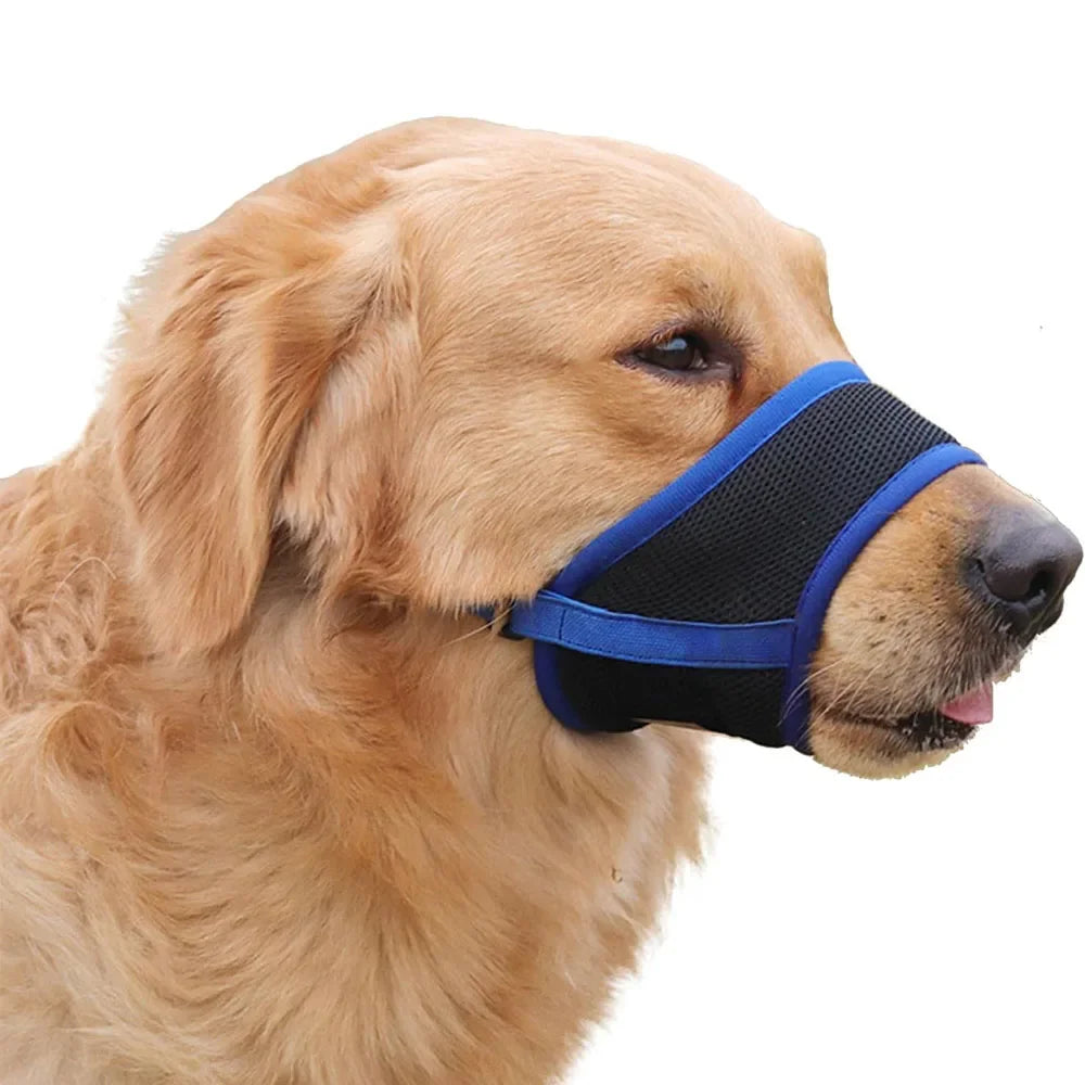 Adjustable Anti Bark Bite Mesh Muzzle for Dogs Pet Mouth Muzzle Stop Chewing for Puppies Nylon Belt Dog Accessories Pet Products