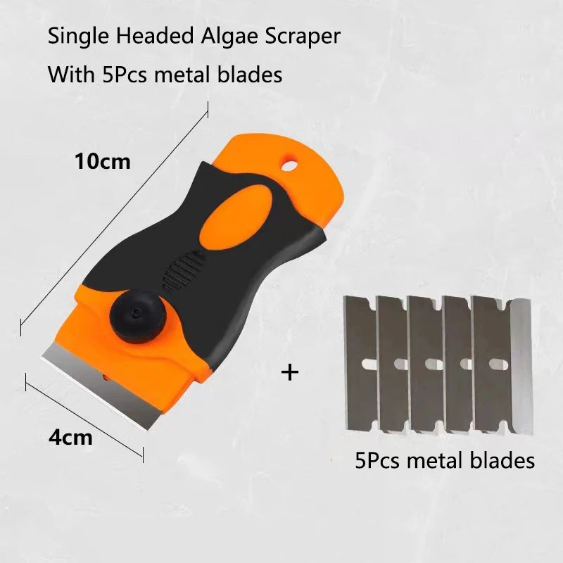 Multifunctional Aquarium Algae Remover Scraper Blade Metal Blades algae removal Fish Tank Aquatic Water Plant  Cleaning Tools
