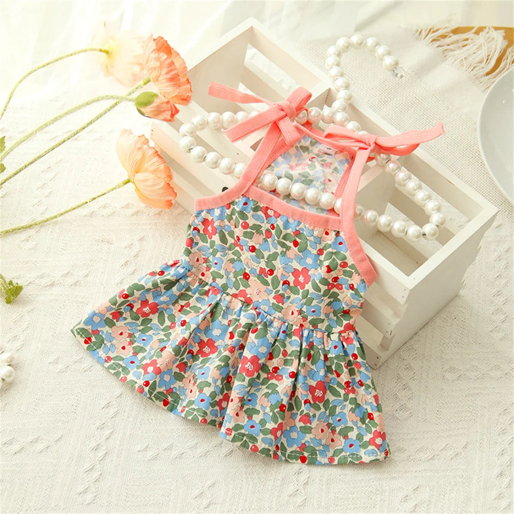 Cotton Puppy Dog Princess Dress for Small Dogs Suspender Skirt Summer Thin Pet Clothes Chihuahua Poodle Yorkies mascotas Dresses