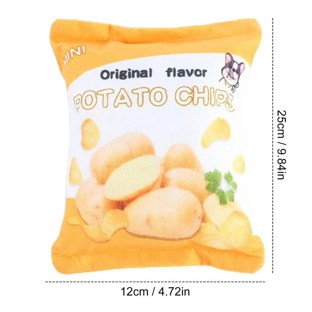Dog Toy Potato Chip Bag Squeaky Snack Bag Dog Toy Molar Toy Snack Bag Dog Toy Interactive Plush Pet Toy Puppy Teething Toy