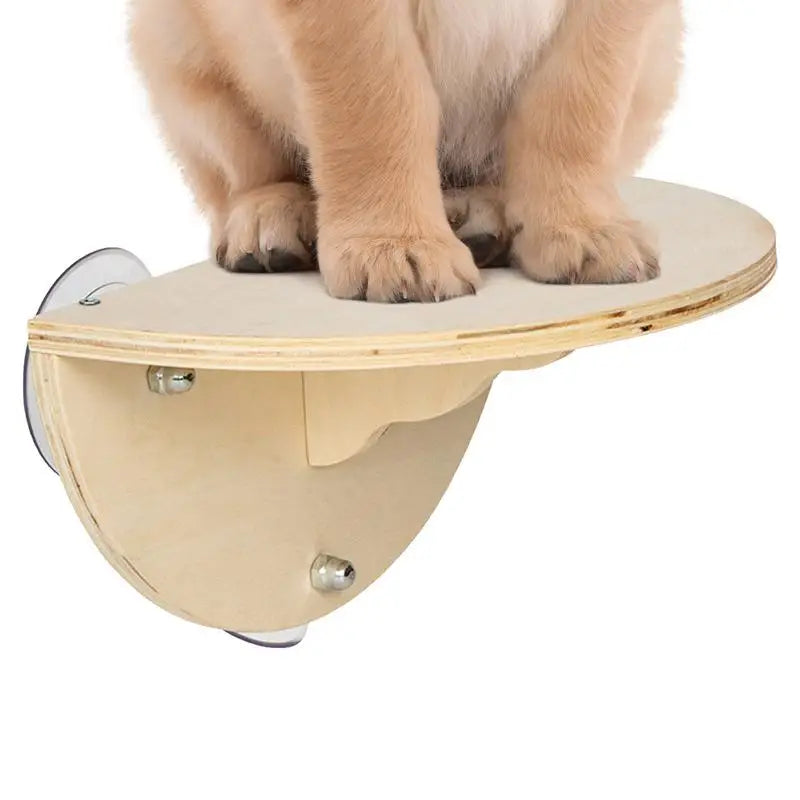Cat Window Perch 2-In-1 Cordless Cat Hammock Kitten Window Seat With 3 Suction Cups Wooden Wall Mounted Cat Climber Pet Step