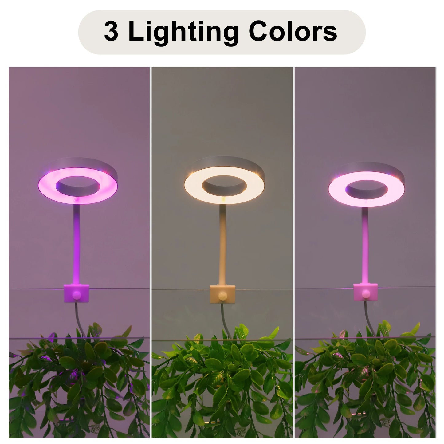 UXCELL Aquarium Light LED USB-plug Lamp with Timer 360° Rotate 3 Lighting Color Aquarium Plant Light for Fish Tank Clip-on