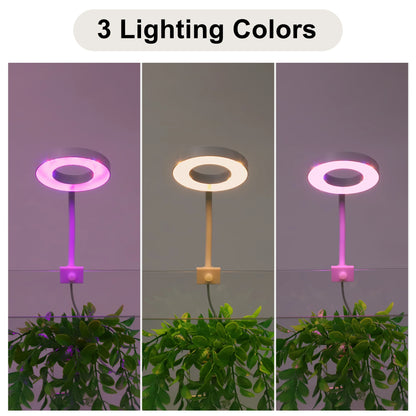UXCELL Aquarium Light LED USB-plug Lamp with Timer 360° Rotate 3 Lighting Color Aquarium Plant Light for Fish Tank Clip-on