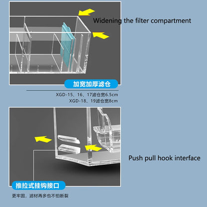 New Fish Tank Waterfall Filter Box Wall Mounted Built-in Silent Circulating Water Purifier For Aquarium Tank Box With Water Pump
