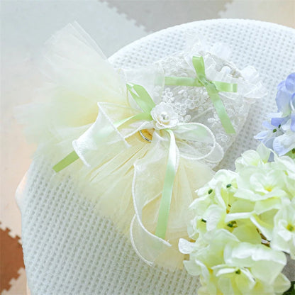 Summer White Puppy Veil Tutu Skirt Multi Layered Female Chihuahua Dresses for Sphinx Cat Wedding Party Small Medium Dog Clothes